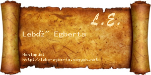 Lebó Egberta névjegykártya